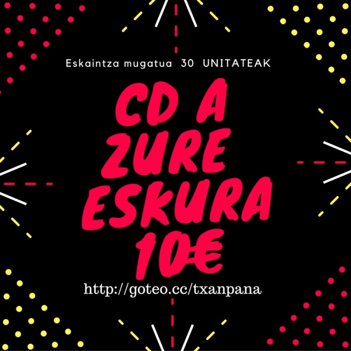 10 €  Eskaintza mugatua 30 unitate