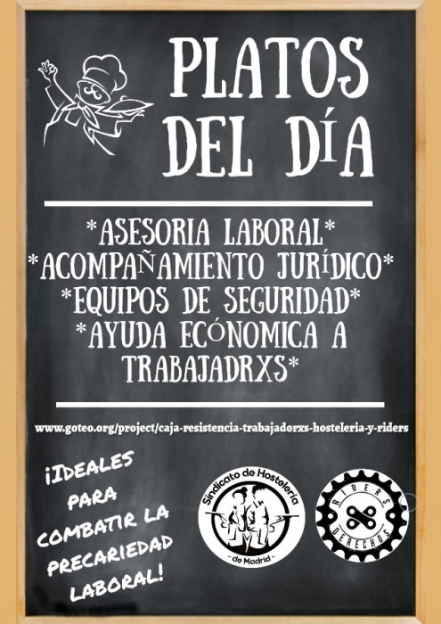 Desde Riders x Derechos y el Sindicato de trabajadorxs de Hostelería hemos lanzado el mejor menú contra la explotación laboral!