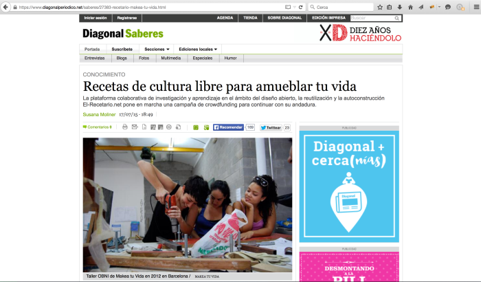 Recetas de cultura libre para amueblar tu vida. Periódico Diagonal